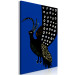 Canvas Art Print Oriental Peacock (1-piece) Vertical - black bird on navy background 142489 additionalThumb 2