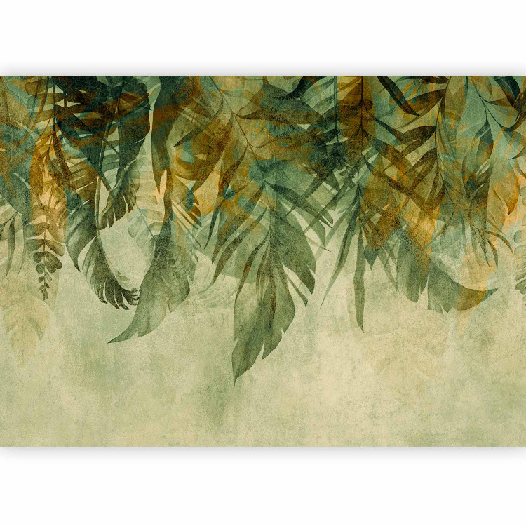 Photo Wallpaper Curtain of plants - landscape with a loose composition of leaves in shades of green 144489 additionalImage 1