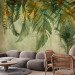 Photo Wallpaper Curtain of plants - landscape with a loose composition of leaves in shades of green 144489