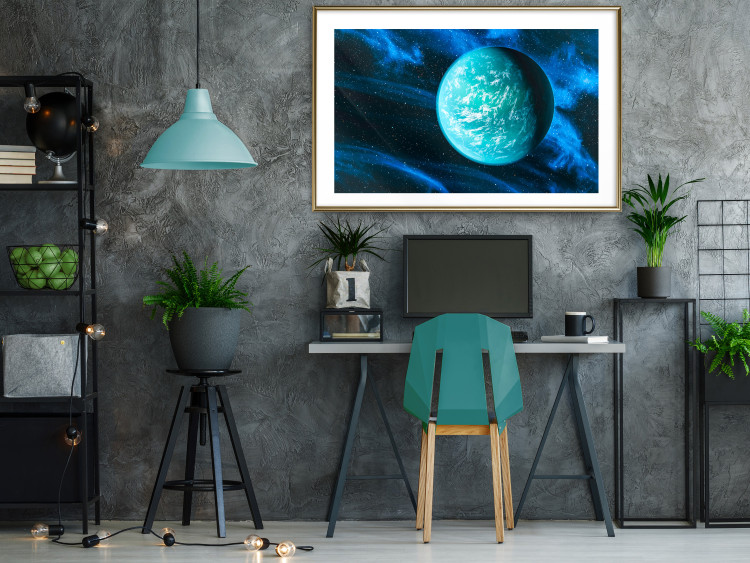 Wall Poster Blue Planet - Visualization of the Cosmos in Dark Tones 146389 additionalImage 15