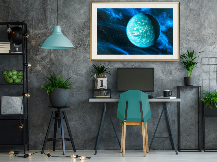 Wall Poster Blue Planet - Visualization of the Cosmos in Dark Tones 146389 additionalImage 17