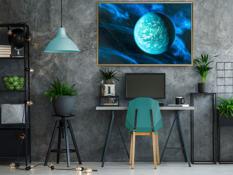 Wall Poster Blue Planet - Visualization of the Cosmos in Dark Tones 146389 additionalImage 13