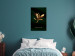 Canvas Art Print Mystical Plant (1-piece) - landscape with golden leaves on a black background 148889 additionalThumb 3