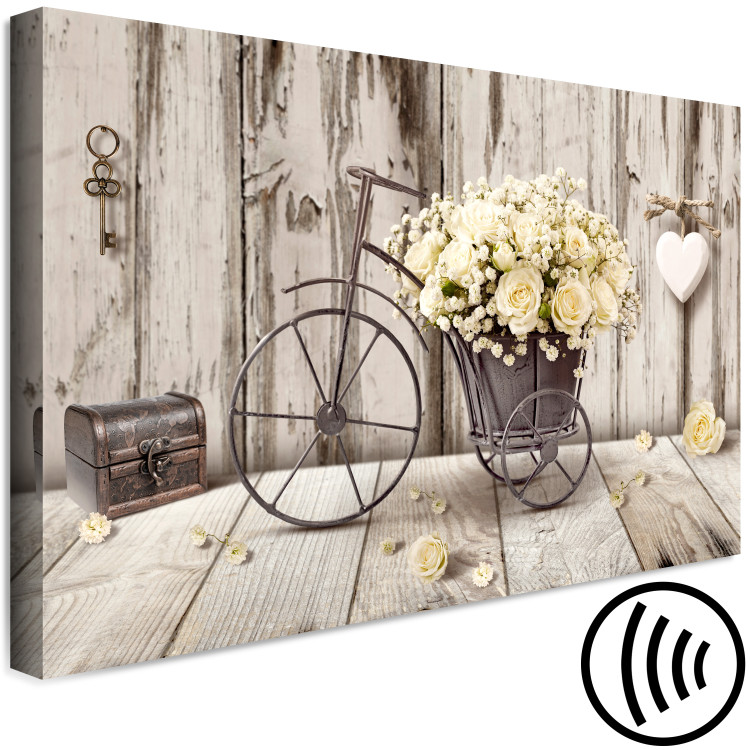 Canvas Secret Bouquet (1-piece) Wide - bicycle and flowers in vintage style 149289 additionalImage 6