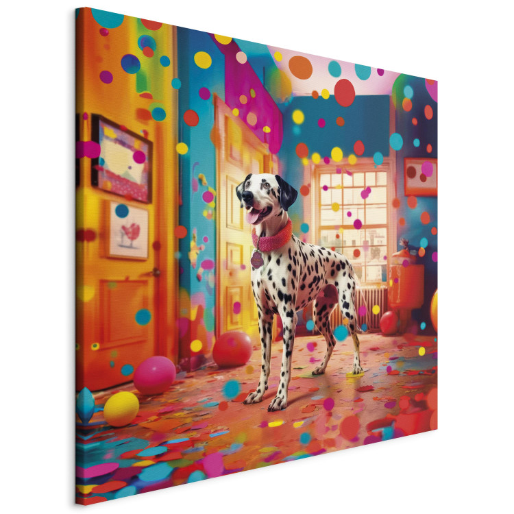 Canvas Print AI Dalmatian Dog - Spotted Animal in Color Room - Square 150289 additionalImage 2