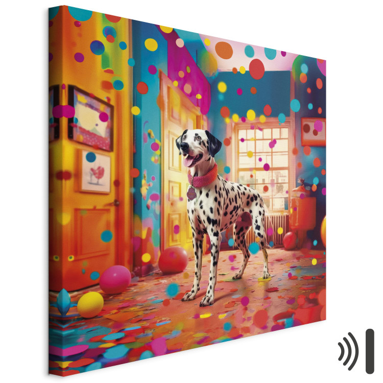 Canvas Print AI Dalmatian Dog - Spotted Animal in Color Room - Square 150289 additionalImage 8