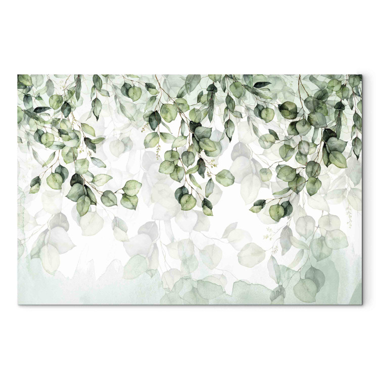 Large canvas print Lightness of Leaves - Watercolor Composition With Green Plants [Large Format] 151489