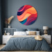 Round Canvas Colorful Waves and Lines - Multicolored Abstract Composition 151589 additionalThumb 2