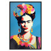 Wall Poster Blue Portrait - Frida Kahlo With Flowers in Her Hair in Pop-Art Style 152189 additionalThumb 17