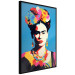 Wall Poster Blue Portrait - Frida Kahlo With Flowers in Her Hair in Pop-Art Style 152189 additionalThumb 5