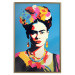 Wall Poster Blue Portrait - Frida Kahlo With Flowers in Her Hair in Pop-Art Style 152189 additionalThumb 15