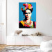 Wall Poster Blue Portrait - Frida Kahlo With Flowers in Her Hair in Pop-Art Style 152189 additionalThumb 11