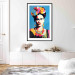 Wall Poster Blue Portrait - Frida Kahlo With Flowers in Her Hair in Pop-Art Style 152189 additionalThumb 14