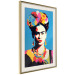 Wall Poster Blue Portrait - Frida Kahlo With Flowers in Her Hair in Pop-Art Style 152189 additionalThumb 10