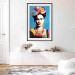 Wall Poster Blue Portrait - Frida Kahlo With Flowers in Her Hair in Pop-Art Style 152189 additionalThumb 13
