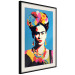 Wall Poster Blue Portrait - Frida Kahlo With Flowers in Her Hair in Pop-Art Style 152189 additionalThumb 9