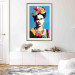 Wall Poster Blue Portrait - Frida Kahlo With Flowers in Her Hair in Pop-Art Style 152189 additionalThumb 20