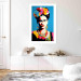 Wall Poster Blue Portrait - Frida Kahlo With Flowers in Her Hair in Pop-Art Style 152189 additionalThumb 19