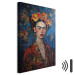 Canvas Portrait of Frida - Klimt-Style Composition on a Dark Blue Background 152289 additionalThumb 8