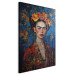 Canvas Portrait of Frida - Klimt-Style Composition on a Dark Blue Background 152289 additionalThumb 2
