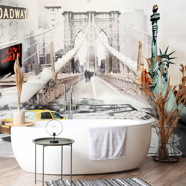 Wall Mural Streets of New York - Urban Architecture with Statue of Liberty and Bridge 60689 additionalImage 8