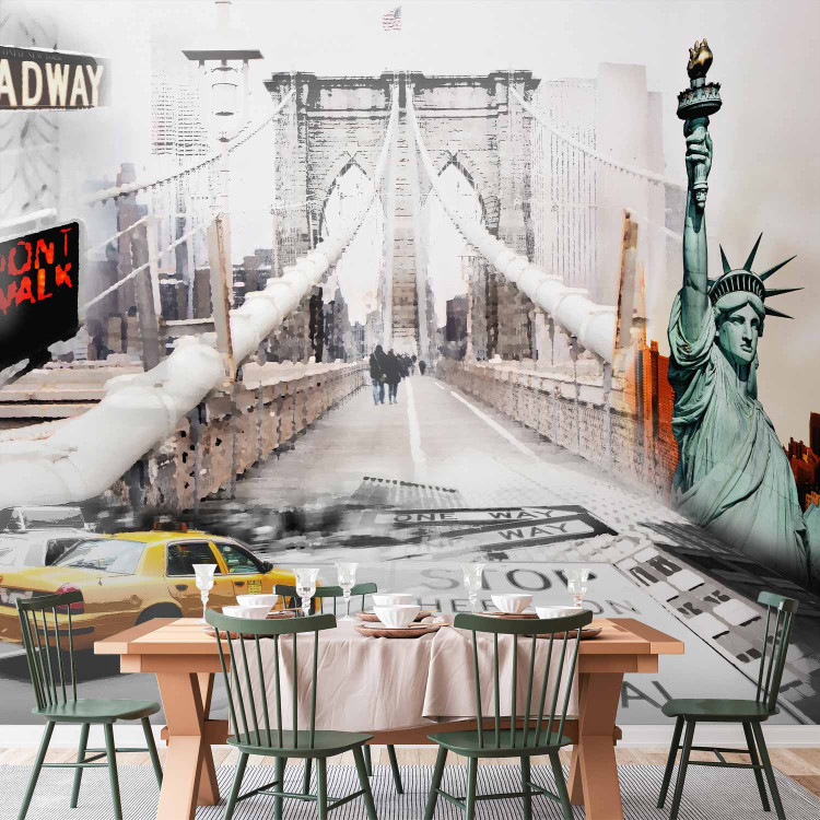 Wall Mural Streets of New York - Urban Architecture with Statue of Liberty and Bridge 60689 additionalImage 6