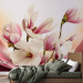 Photo Wallpaper Pink magnolia in glamour - floral composition with flowers and pattern 63889 additionalThumb 2