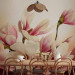 Photo Wallpaper Pink magnolia in glamour - floral composition with flowers and pattern 63889 additionalThumb 6