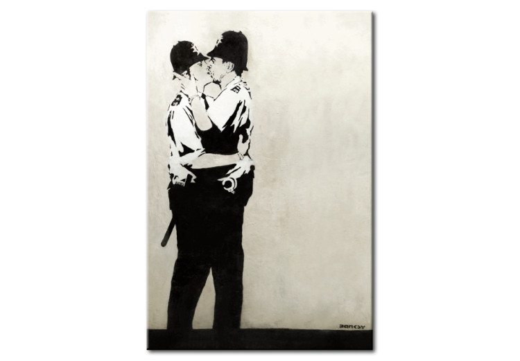 Canvas Art Print Kissing Coppers by Banksy 72589