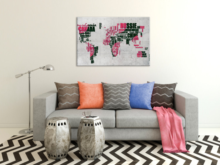 Canvas Art Print World Map: The French Connection (FR) 90389 additionalImage 3
