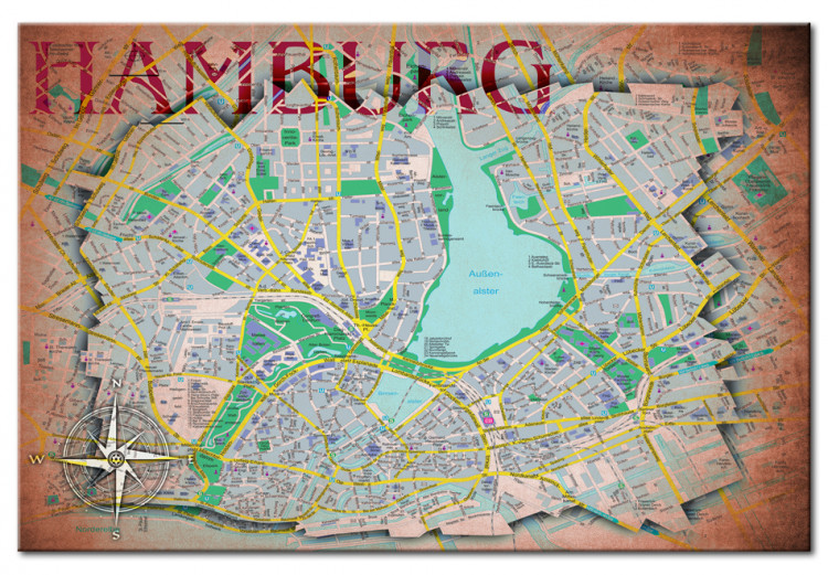 Decorative Pinboard Hamburg [Cork Map] 92189 additionalImage 2