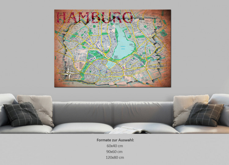 Decorative Pinboard Hamburg [Cork Map] 92189 additionalImage 7
