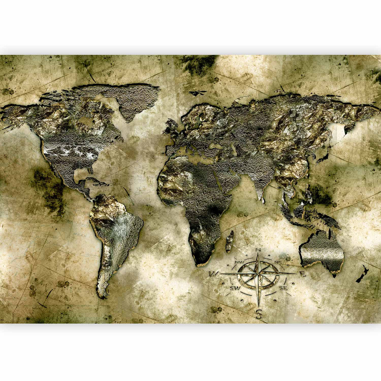 Photo Wallpaper World map - outline of the continents with vintage-style iridescent effect 97089 additionalImage 1