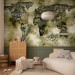 Photo Wallpaper World map - outline of the continents with vintage-style iridescent effect 97089