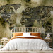 Photo Wallpaper World map - outline of the continents with vintage-style iridescent effect 97089 additionalThumb 2