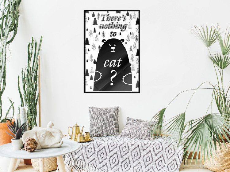 Wall Poster There's Nothing to Eat? - black and white composition with animal motif 114799 additionalImage 8