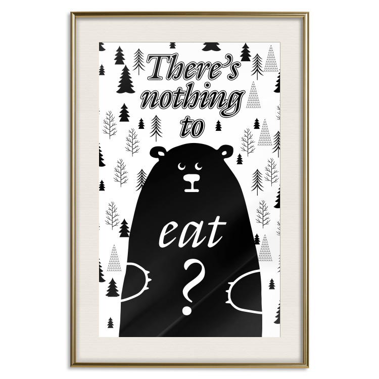 Wall Poster There's Nothing to Eat? - black and white composition with animal motif 114799 additionalImage 19