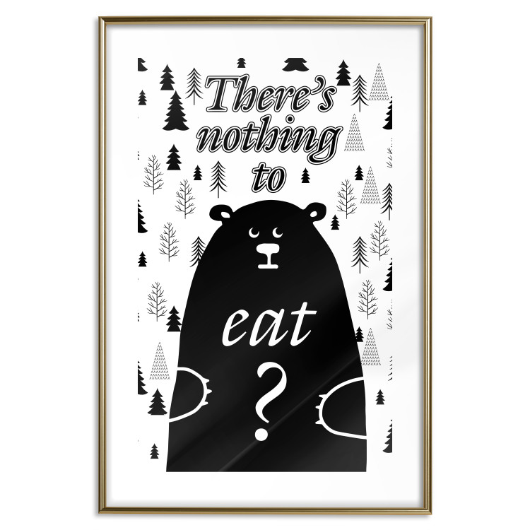 Wall Poster There's Nothing to Eat? - black and white composition with animal motif 114799 additionalImage 14