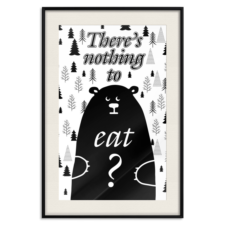 Wall Poster There's Nothing to Eat? - black and white composition with animal motif 114799 additionalImage 18