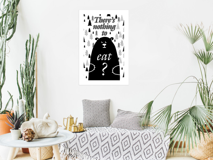 Wall Poster There's Nothing to Eat? - black and white composition with animal motif 114799 additionalImage 9