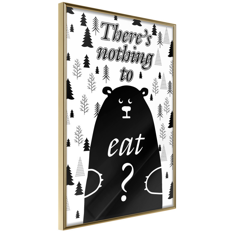 Wall Poster There's Nothing to Eat? - black and white composition with animal motif 114799 additionalImage 4