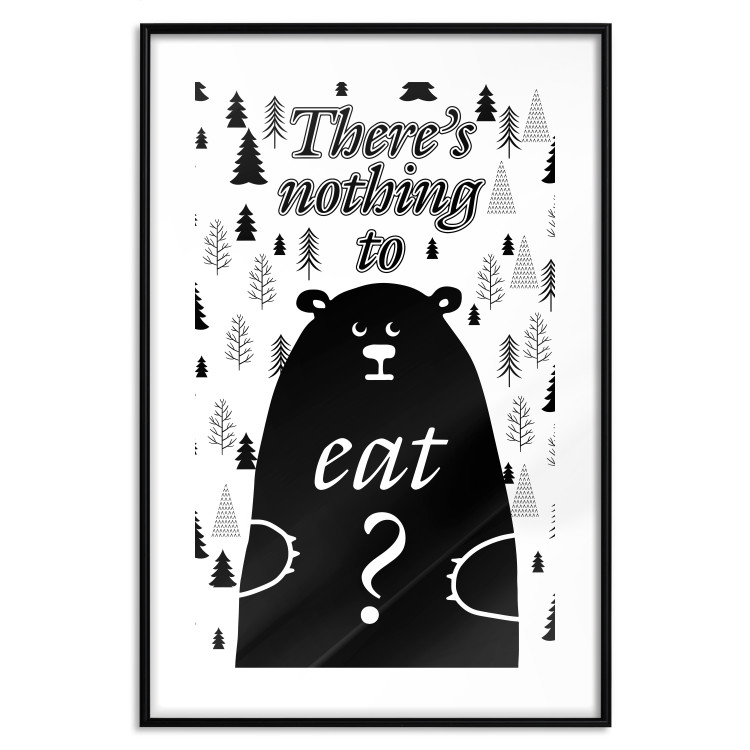 Wall Poster There's Nothing to Eat? - black and white composition with animal motif 114799 additionalImage 15