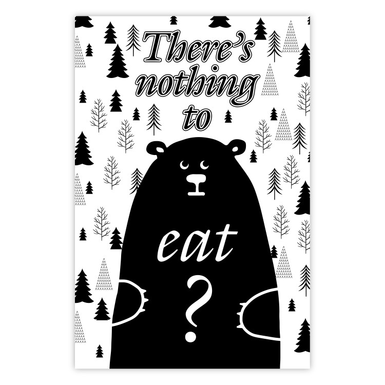 Wall Poster There's Nothing to Eat? - black and white composition with animal motif 114799