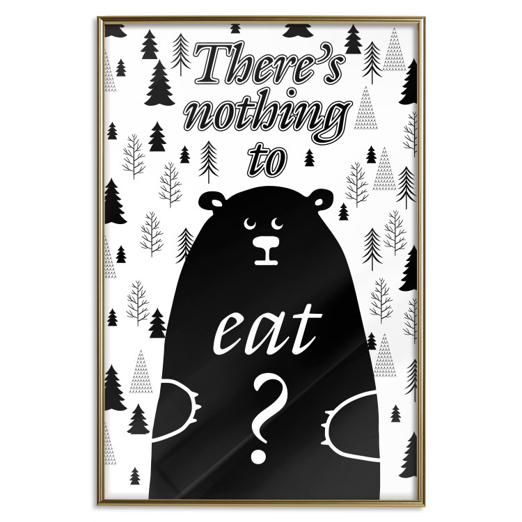 Wall Poster There's Nothing to Eat? - black and white composition with animal motif 114799 additionalImage 16