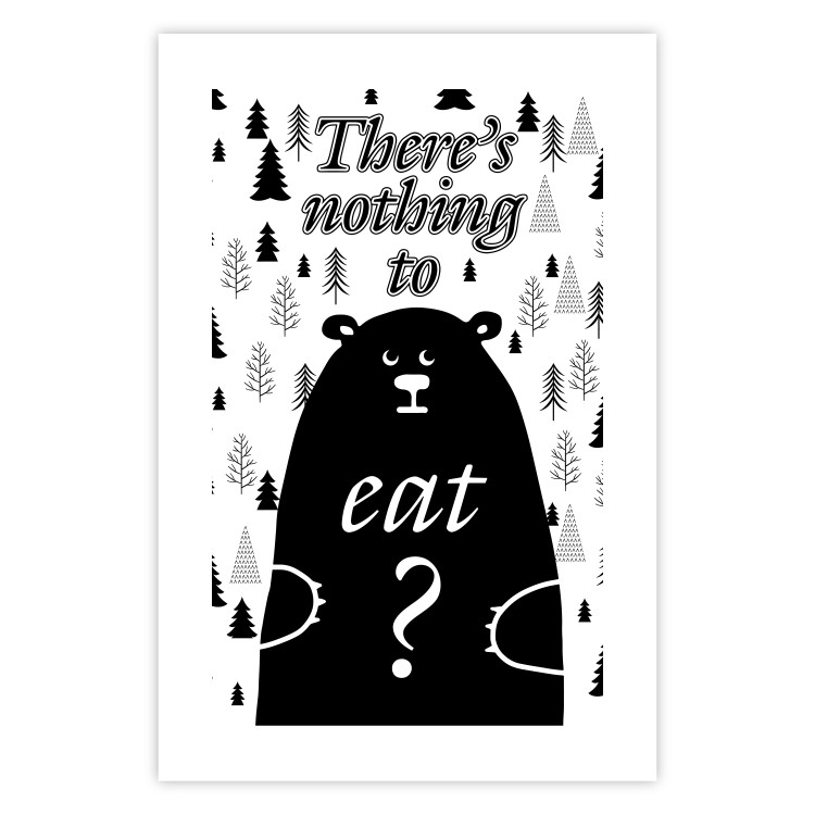 Wall Poster There's Nothing to Eat? - black and white composition with animal motif 114799 additionalImage 25