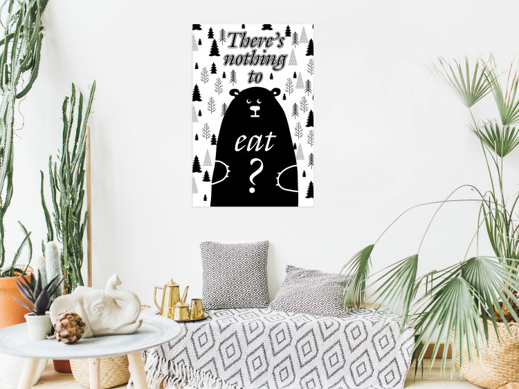 Wall Poster There's Nothing to Eat? - black and white composition with animal motif 114799 additionalImage 23