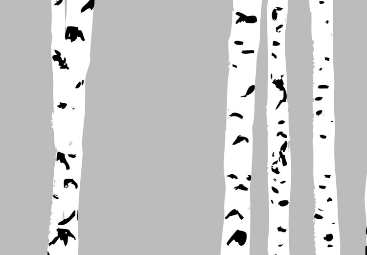 Wall Poster Birches - composition with black and white trees on a grey background 115099 additionalImage 8