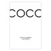 Poster Coco - minimalist black and white composition with English texts 116799