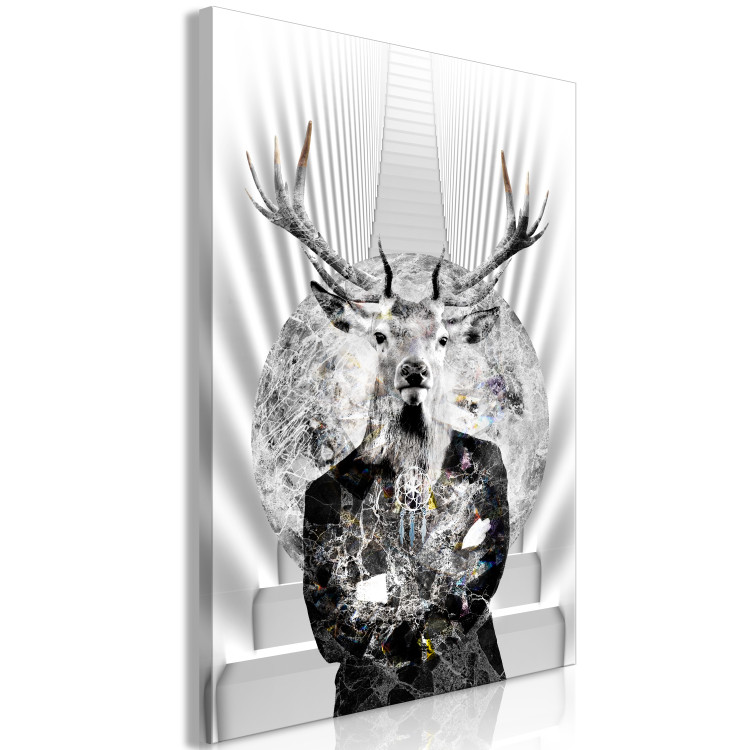Canvas Art Print Animal Majesty (1-part) - Imaginary Deer Figure in White 117199 additionalImage 2