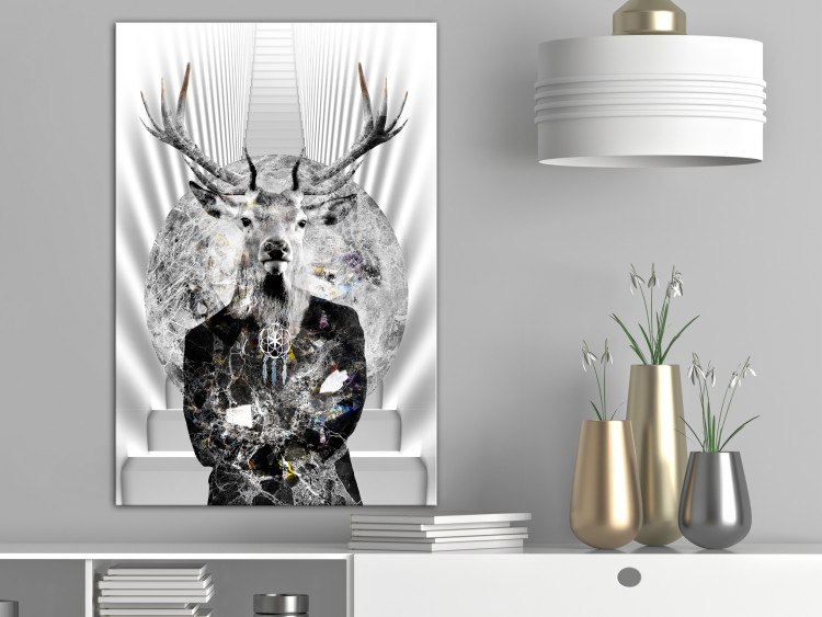 Canvas Art Print Animal Majesty (1-part) - Imaginary Deer Figure in White 117199 additionalImage 3